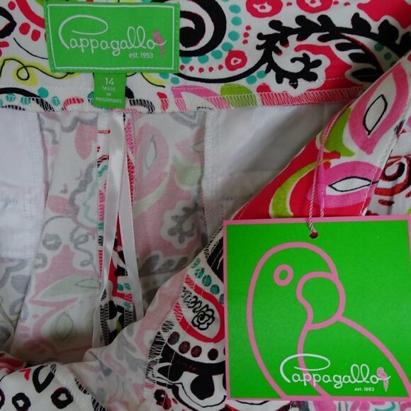 Pappagallo Paisley Pants Women's Size 14 Pink Colorful Spring Summer Stretch - Picture 5 of 6